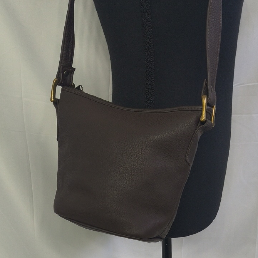 Made In USA Vintage Timberland Brown Leather Crossbody Bag  - Very Rare